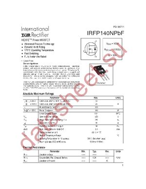 IRFP140NPBF datasheet  